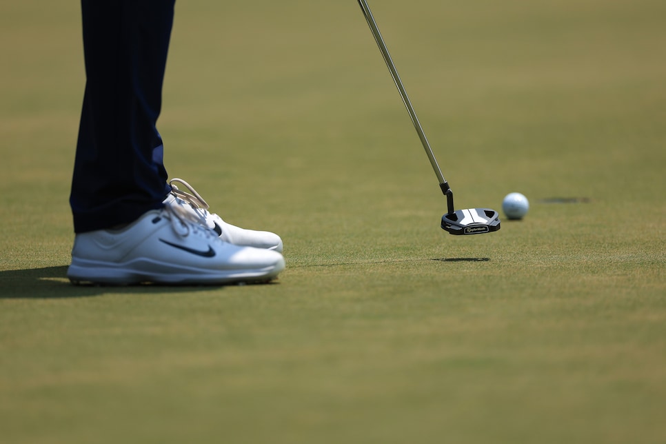 2157841443 PINEHURST, NORTH CAROLINA - JUNE 16: A detail photograph of the putter belonging to Scottie Scheffler of The United States on the seventh hole during the final round of the 2024 U.S. Open Championship on the No.2 Course at The Pinehurst Resort on June 16, 2024 in Pinehurst, North Carolina. (Photo by David Cannon/Getty Images)